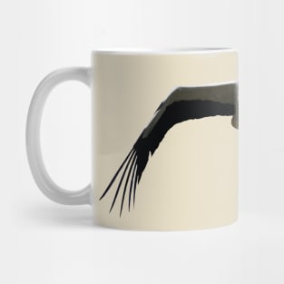 White Stork (Ciconia ciconia) Bird Wings Flapping Vector Mug